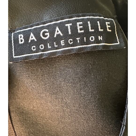 Bagatelle Collection Faux Leather Black Short Sleeve Top Size M Minimalist - Picture 6 of 8